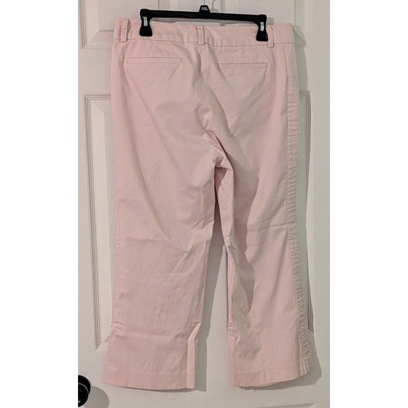Banana Republic Harrison Pink Straight Leg Cropped Stretch Pants Size 10 - Picture 6 of 8